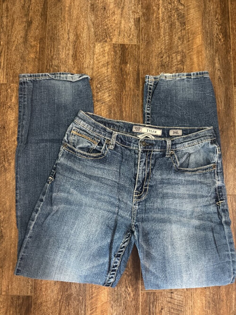 BKE Tyler Straight Leg Medium Wash Faded Denim Jeans Size 34L